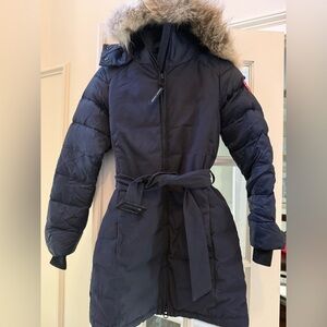 Canada Goose Navy Ski & Snow Jacket with Fur Trim